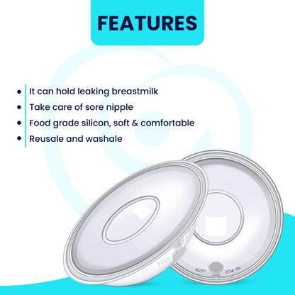Nursing Breast Milk Collector With Stopper - Pair of 2